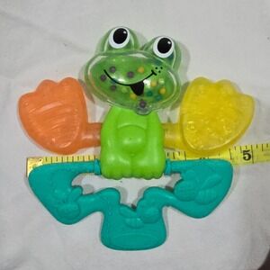 Infantino Frog Teether Rattle Baby Toy Unisex OS Multicolor Textured Rattle